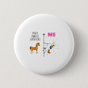 Chapa Redonda De 5 Cm Funny Superviviente de cáncer de mama Unicorn Rain