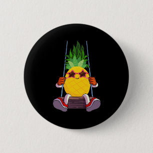 Chapa Redonda De 5 Cm Funny Swinging Pineapple Swinger