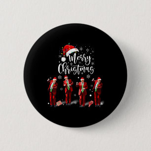 Chapa Redonda De 5 Cm Funny Trump Baila Santa Claus Feliz Navidad