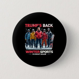 Chapa Redonda De 5 Cm Funny Trump Winter Sports Snowboarding Team Vintag
