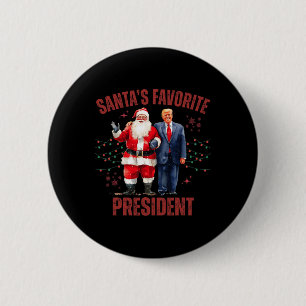 Chapa Redonda De 5 Cm Funny Trump X, el presidente favorito de Santa Cla