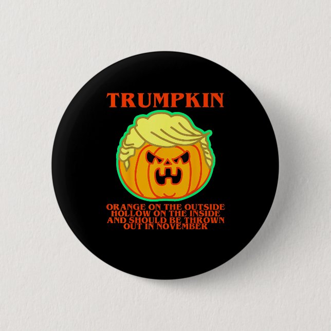 Chapa Redonda De 5 Cm Funny Trumpkin (Anverso)