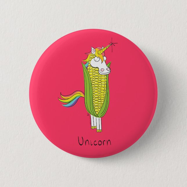 Chapa Redonda De 5 Cm Funny Unicorn Cute Kids Personalizado (Anverso)