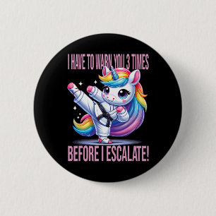 Chapa Redonda De 5 Cm Funny Unicornio Karate De Artes Marciales Para Chi