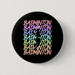 Chapa Redonda De 5 Cm Funny Vintage Badminton Shuttle Player S