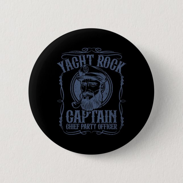 Chapa Redonda De 5 Cm Funny Yacht Rock Captain Pontoon Boat Party Music  (Anverso)