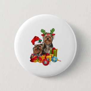 Chapa Redonda De 5 Cm Funny Yorkshire Terrier navidades