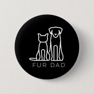 Chapa Redonda De 5 Cm Fur Dad Pet Lover Cat Dog Dad Husbynd