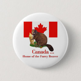 Chapa Redonda De 5 Cm Furry Beaver