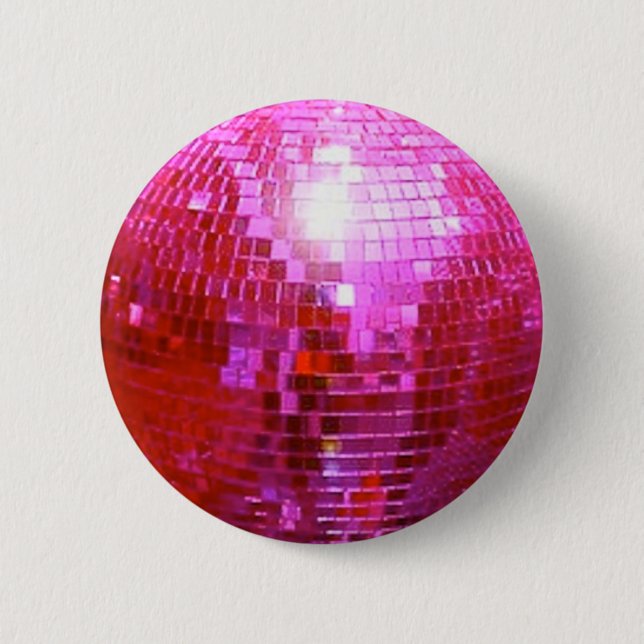 CHAPA REDONDA DE 5 CM FUSHIA DISCO BALL DANCE FIESTA (Anverso)