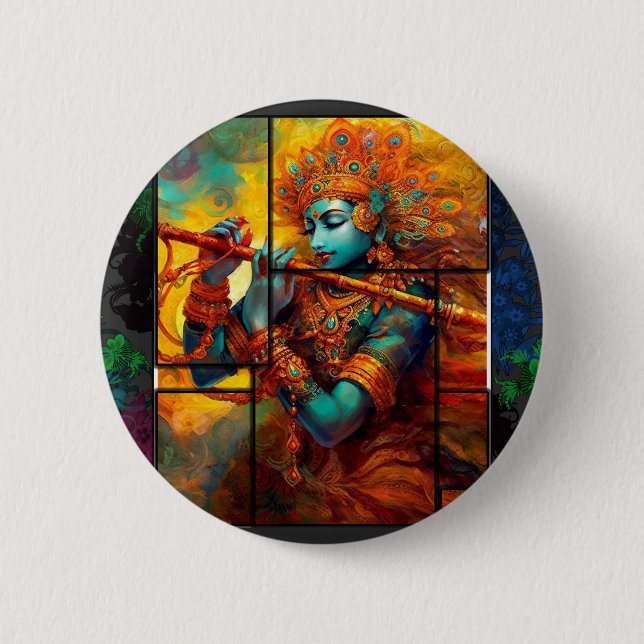 Chapa Redonda De 5 Cm FUSION-LORD KRISHNA Chennai (Anverso)