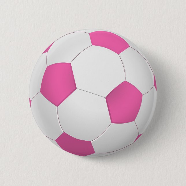 Chapa Redonda De 5 Cm Fútbol blanco rosa moderno (Anverso)