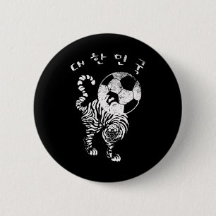 Chapa Redonda De 5 Cm Fútbol Coreano Para Equipo Mundial Rojo 