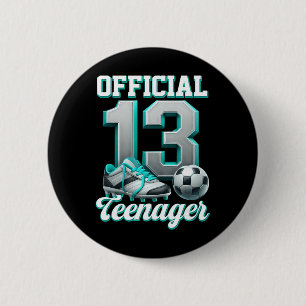 Chapa Redonda De 5 Cm Futbol Cumpleaños Niño 13 Años Trece Oficial