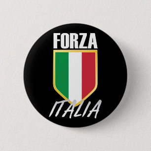 Chapa Redonda De 5 Cm Fútbol de Bandera Italiana Forza Italia
