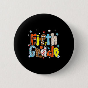 Chapa Redonda De 5 Cm Fútbol de Básbol Preppy quinto grado Bo