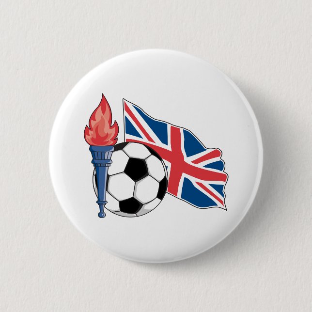 Chapa Redonda De 5 Cm Fútbol de Inglaterra (Anverso)