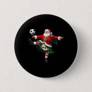 Chapa Redonda De 5 Cm Fútbol de Navidad Santa Divertido Fútbol Festivo A