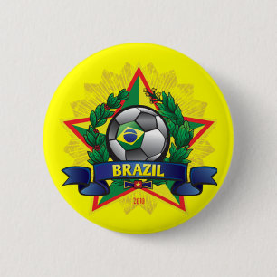 Chapa Redonda De 5 Cm Fútbol del mundial del Brasil