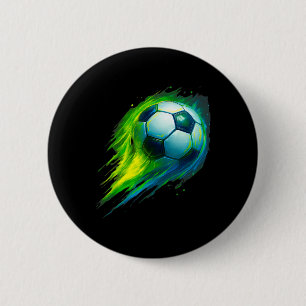 Chapa Redonda De 5 Cm Fútbol Ll Efecto Colorido Tie Dye Verde Amarillo A