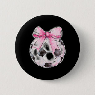 Chapa Redonda De 5 Cm Fútbol Ll Rosa Coqueta Lazo Delicado Cinta Niñas A