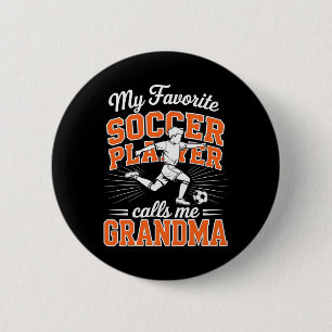 Chapa Redonda De 5 Cm Fútbol Masculino Mi Jugador Favorito Me Llama Abue