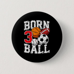 Chapa Redonda De 5 Cm Fútbol soccer baloncesto cumpleaños 3 años niño na
