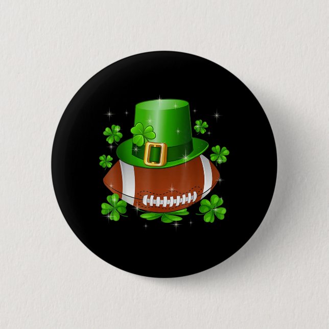 Chapa Redonda De 5 Cm Fútbol St Patricks Día Leprechaun Shamrock Boys (Anverso)