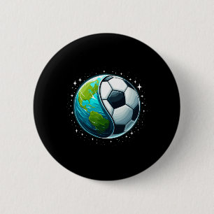 Chapa Redonda De 5 Cm Fútbol Tierra Día de la Tierra Hombres Deportivos