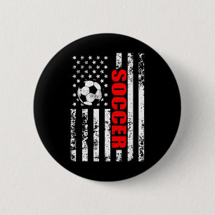 Chapa Redonda De 5 Cm Futbolistas Patriotas De La Bandera Estadounidense