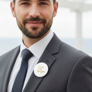 Chapa Redonda De 5 Cm Future Mr Gold Foil Button Pin