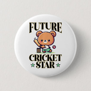 Chapa Redonda De 5 Cm Futuro astro del cricket