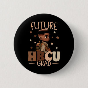 Chapa Redonda De 5 Cm Futuro graduado de Hbcu Historia Niño negro gradua