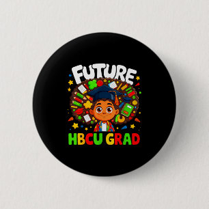 Chapa Redonda De 5 Cm Futuro graduado de HBCU niña negra niños divertida