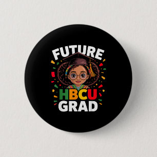 Chapa Redonda De 5 Cm Futuro graduado hbcu chica negra graduación negro