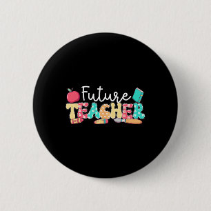 Chapa Redonda De 5 Cm Futuro maestro en progreso genial estudiante en pr