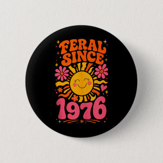 Chapa Redonda De 5 Cm Fvibesl Desde 1976 Sol Retro - Divertido Cumpleaño