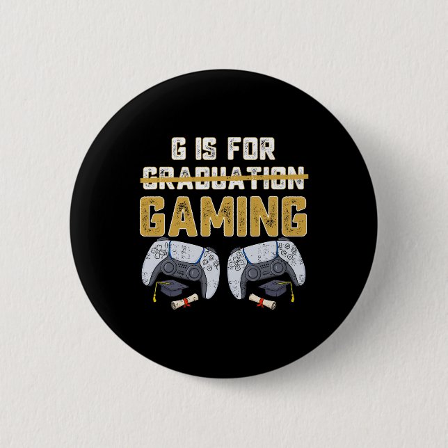 Chapa Redonda De 5 Cm G Es Para Gaming Fun School Graduación Gamer Boys  (Anverso)