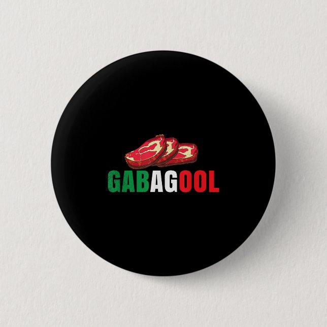 Chapa Redonda De 5 Cm Gabagool Cacola Meat New Jersey Italian Pride Gift (Anverso)