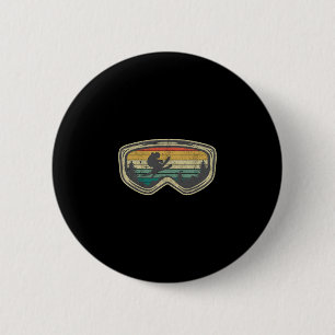 Chapa Redonda De 5 Cm Gafas de Esquí Montaña Nieve Esquí Retro Vacacione