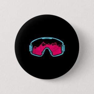 Chapa Redonda De 5 Cm Gafas de esquí retro vintage para snowboard años 8