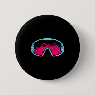 Chapa Redonda De 5 Cm Gafas de esquí Retro Vintage para snowboard años 8