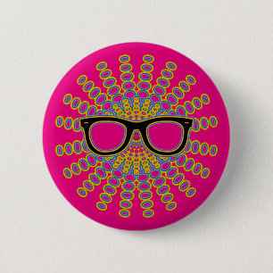 Chapa Redonda De 5 Cm Gafas de nerd soleadas + tu fondo e ideas