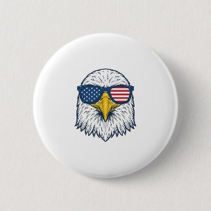 Chapa Redonda De 5 Cm Gafas de sol águila patriótica diseño vectorial vi