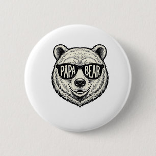 Chapa Redonda De 5 Cm Gafas de sol del oso papá Diseño de vector de cabe
