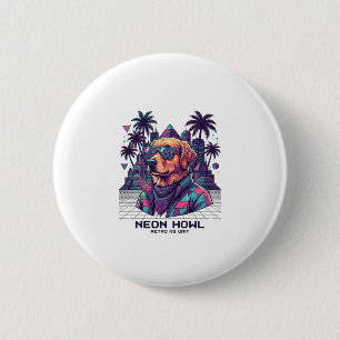 Chapa Redonda De 5 Cm Gafas de sol para perros Neon Howl Retro K9 Unit P