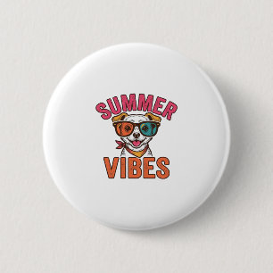 Chapa Redonda De 5 Cm Gafas de sol para perros Summer Vibes Diseño de ca