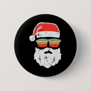 Chapa Redonda De 5 Cm Gafas de sol retro cara de Santa Navidad Xmas homb