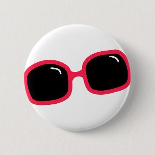 Chapa Redonda De 5 Cm Gafas de sol rosadas
