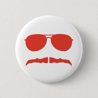 Chapa Redonda De 5 Cm gafas de sol y 'stache